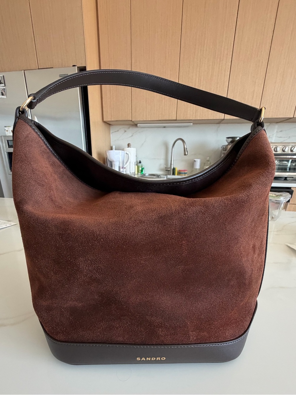 Sandro Brown Shoulder Bag